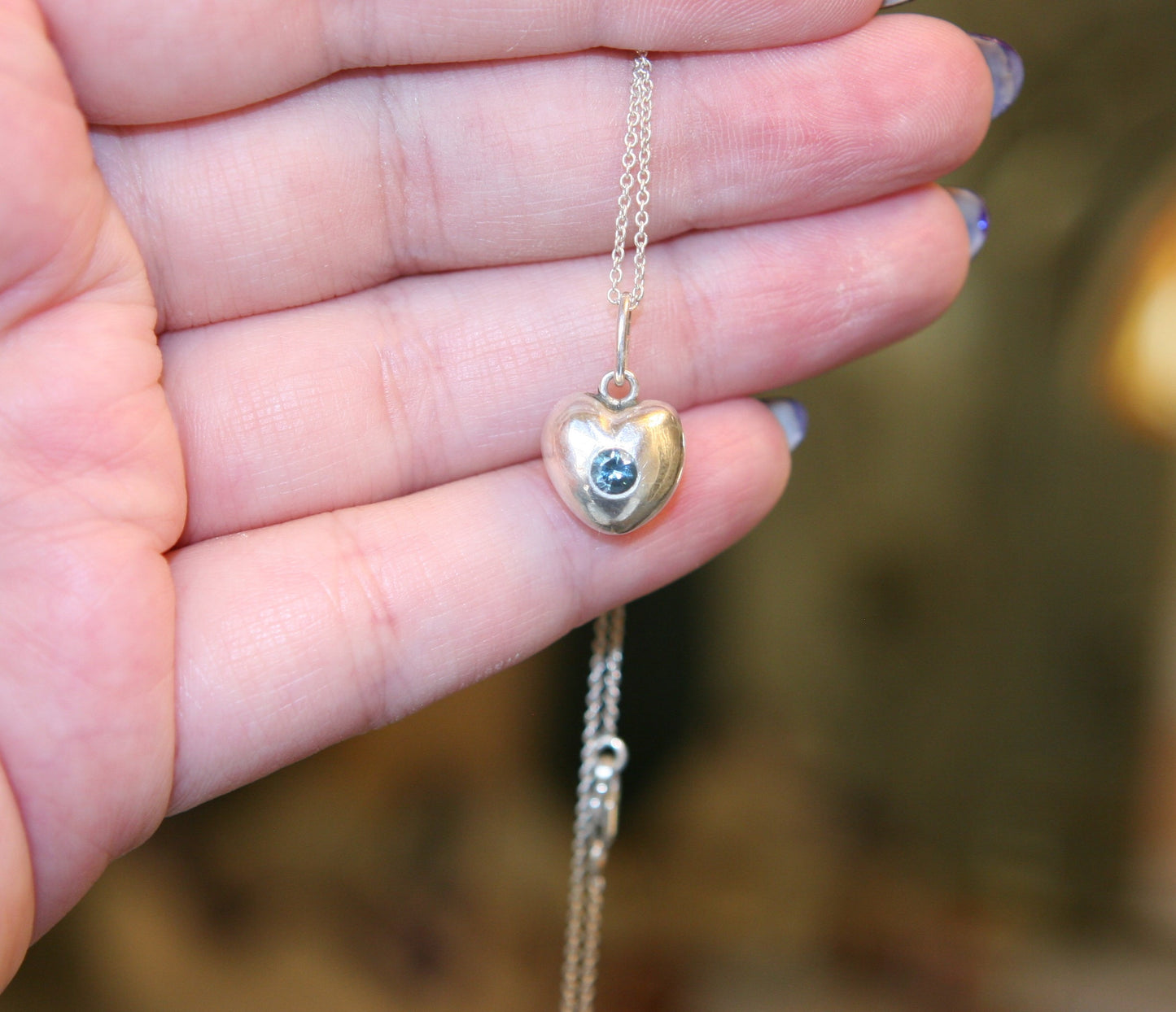 Sapphire Heart Pendant